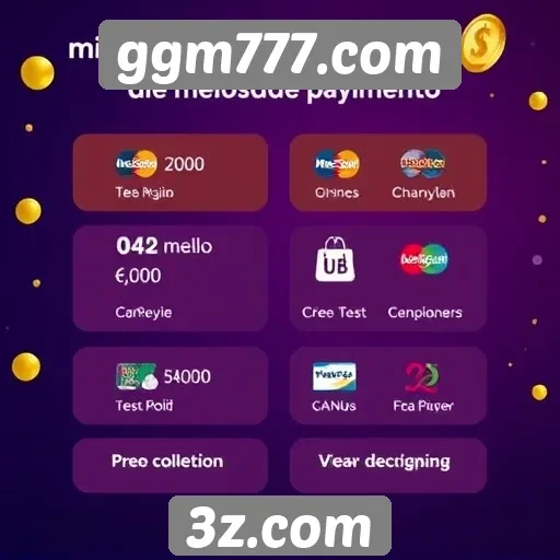 Métodos de pagamento disponíveis em ggm777.com